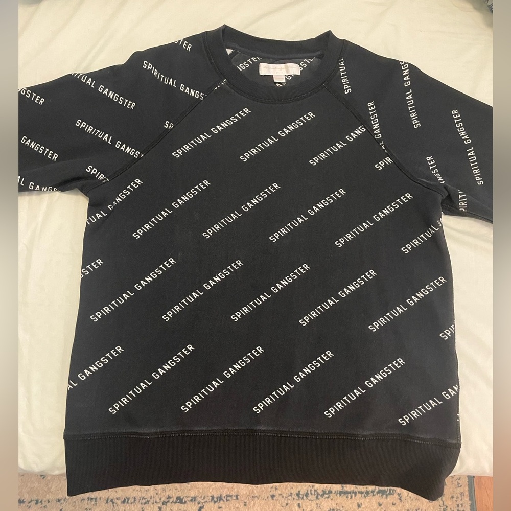 Spiritual Gangster Black and White Logo Crew Neck Sweatshirt Sz S - Picture 3 of 6